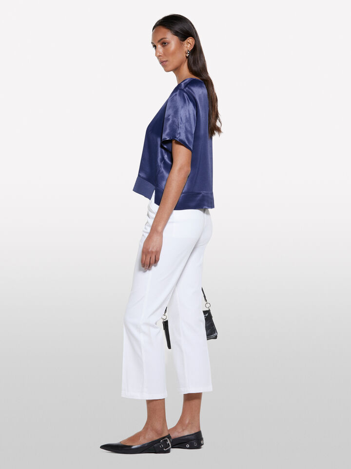 Dark blue satin blouse - women's blouses - Dark Blue | Sisley image number 2